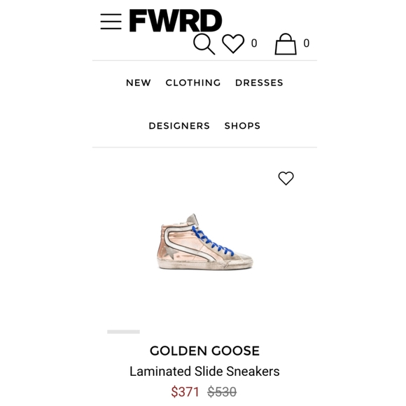 Golden Goose Laminated Slide Sneakers Sz 35 (US 5) Preowned Gold White Blue - Picture 1 of 16